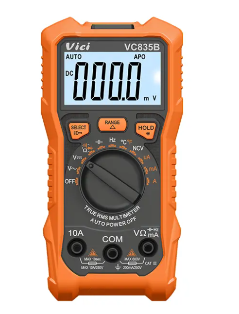 Vici VC835B Max 2000 digits, True RMS & NCV test, Data hold, Backlight, Torch lighting function，2024 new protect holster.