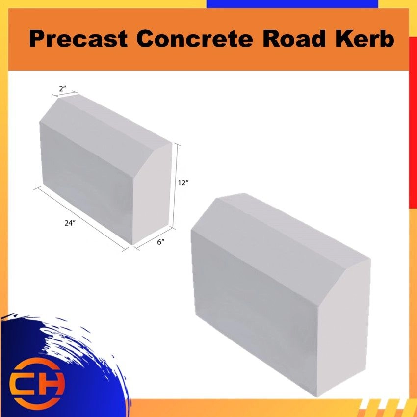 Precast Concrete Road Kerb 24'' (L) x 6'' (W) x 12'' (H)