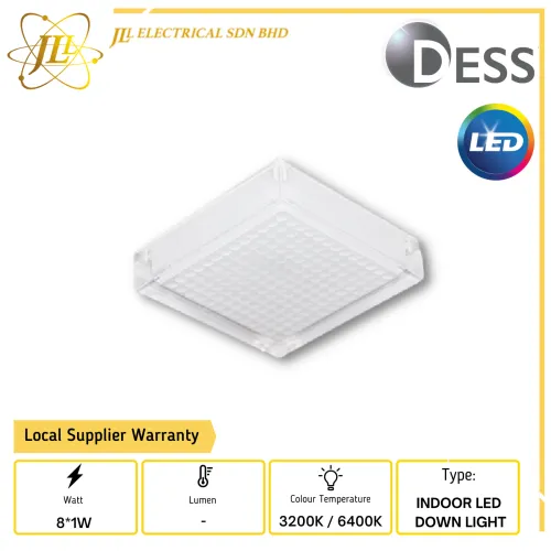 DESS GLMR9170-SQUARE 8*1W 240V IP20 100MM 4'' INDOOR LED SURFACE DOWNLIGHT [3200K/6400K]