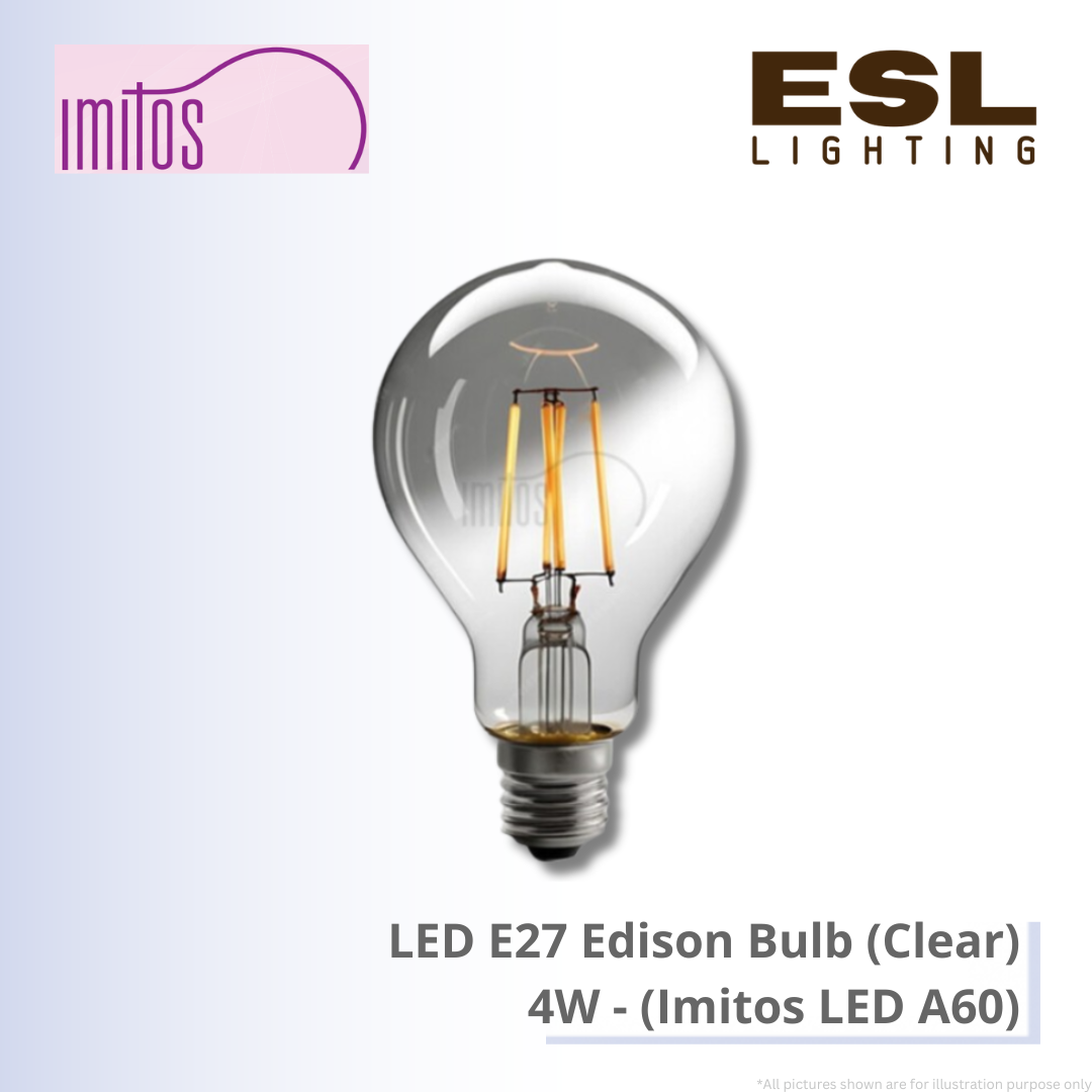 IMITOS LED Edison Bulb E27 (Clear) 4W - Imitos LED A60