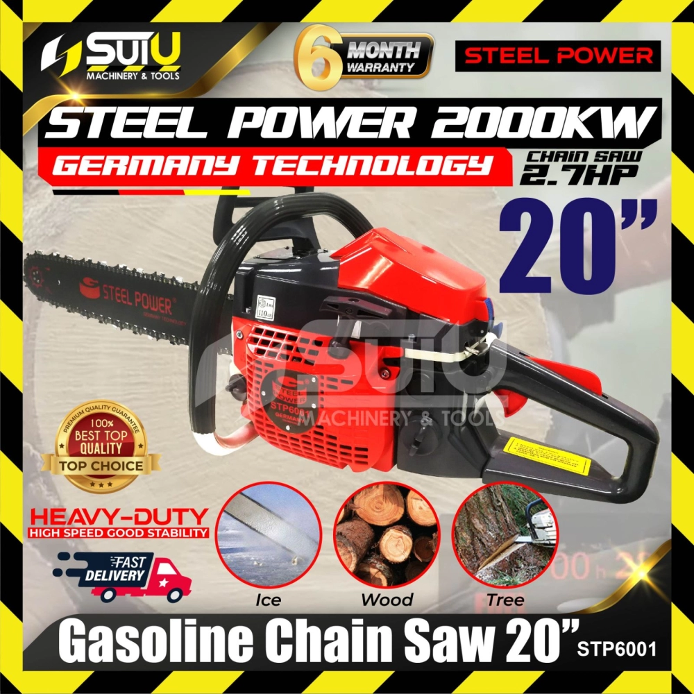 STEEL POWER STP6001 20" Gasoline Chainsaw with 20" Guide Bar & Chain