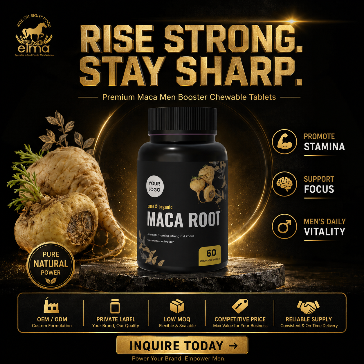 OEM Maca Root Tablets Supplier for Men’s and Women’s Wellness Brands