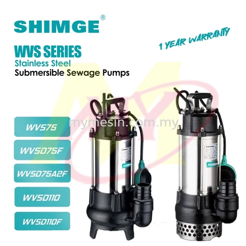 Shimge WVS (D) Series Stainless Steel Submersible Sewage Pump 1HP I 1.5HP