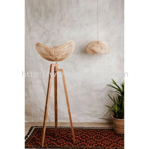 RAF 015 - RATTAN FLOOR LAMP