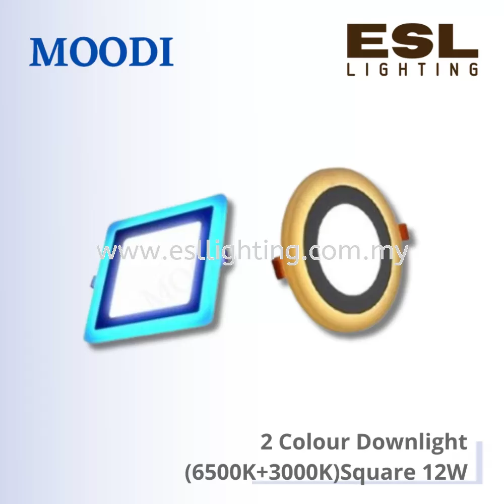 MOODI 2 Colour Recessed Downlight Square 12W - DA4-1 (6500K+3000K)