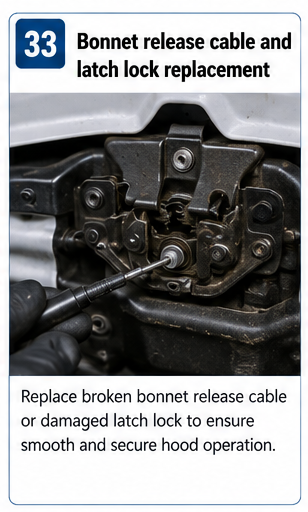 Bonnet Release Cable And Latch Lock Replacement