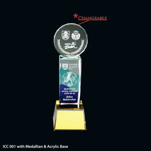 Crystal 3D & 2D Inner Laser Series - ICC 001 with Medallian & Acrylic Base