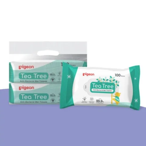 PIGEON Tea Tree Anti-Bacterial Wet Tissues (100's x 2)