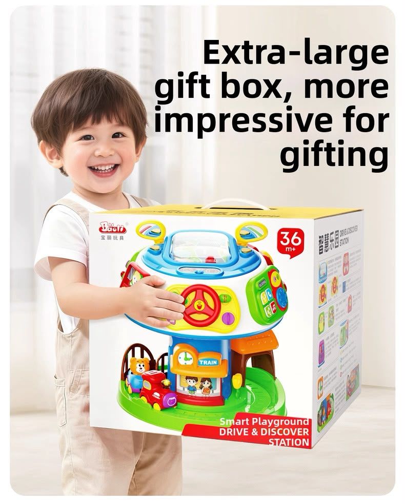 🚗 Drive & Discover Station – Interactive Educational Baby Activity Toy (18 Months+)