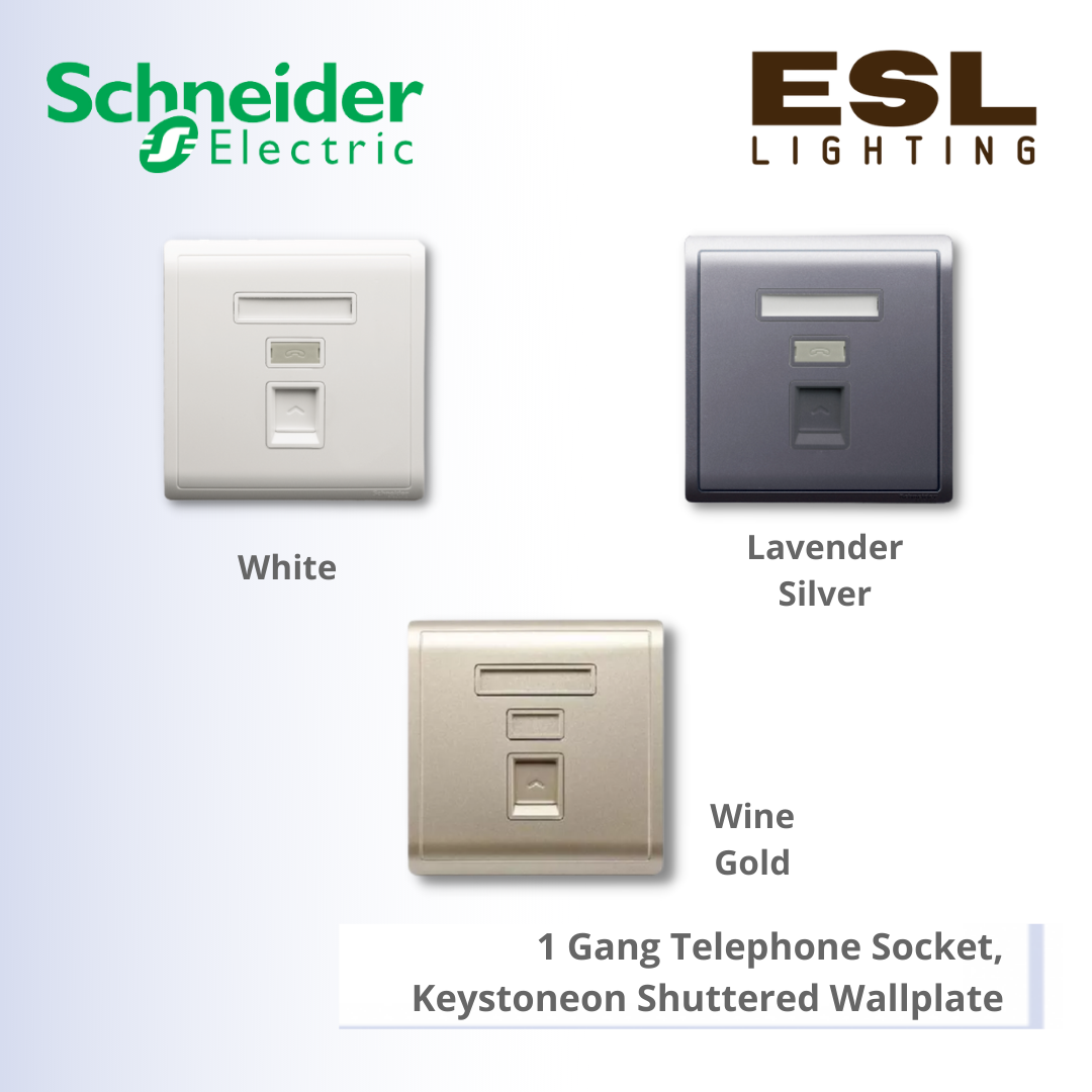 [DISCONTINUE] SCHNEIDER Pieno 1 Gang Telephone Socket, Keystone on Shuttered Wallplate - E8231RJS4_WE E8231RJS4_LS_G1 E8231RJS4_WG