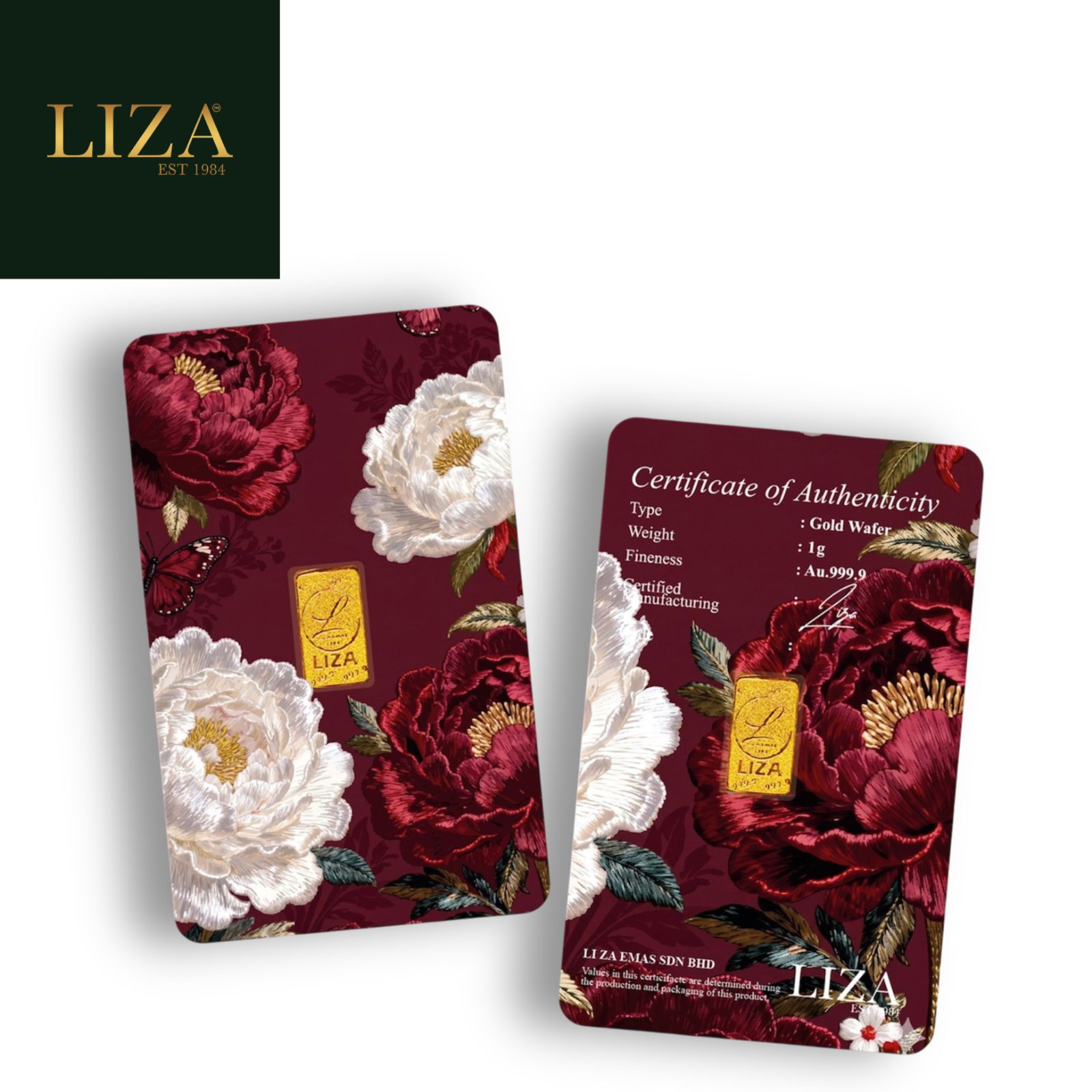 LIZA 1g 999.9 Gold Bar（ Flower | 花朵）