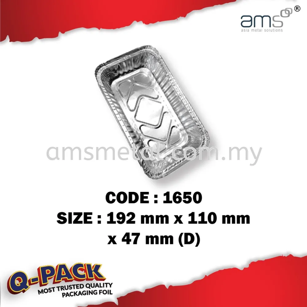 AMS Aluminium Foil Tray with Lid Cover 5 Pcs Code1650 4573-P Disposable Cake Container Bekas Aluminium Bakeware