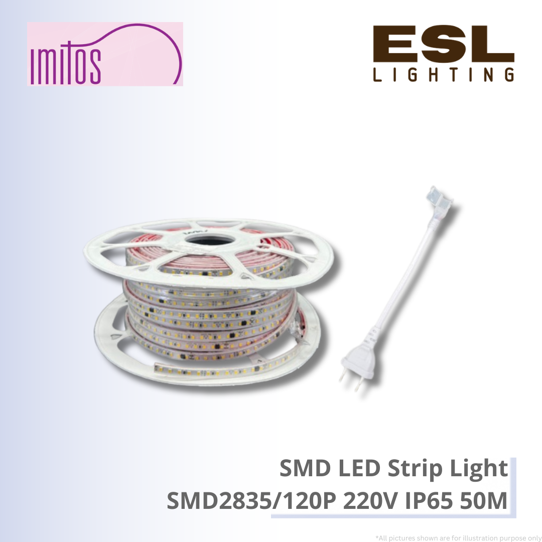 IMITOS SMD LED Strip Light - SMD2835/120P 220V IP65 10M