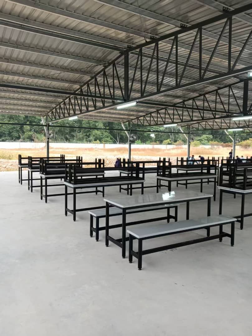 Heavy Duty Fiberglass Canteen Table & Bench Set | FRP Canteen Dining Furniture | Factory, Food Court & Industrial Cafeteria Supplier Malaysia | Deliver Perak, Ipoh, Taiping, Sungai Buloh, Shah Alam , Cyberjaya, Putrajaya, Damansara, Cheras, Penang
