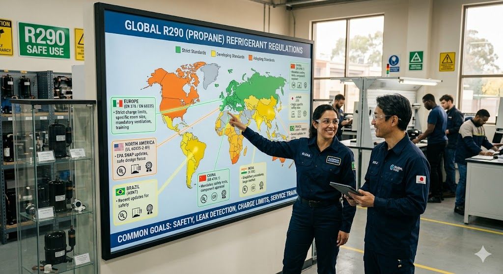 R290 refrigerant regulations by country