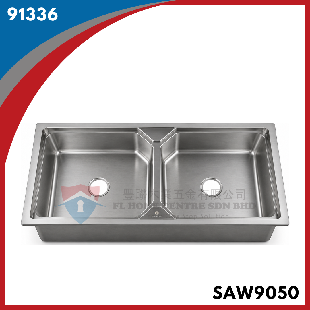SUPERINO SAW9050 Sinki Dwi Mangkuk (2 Bowl)