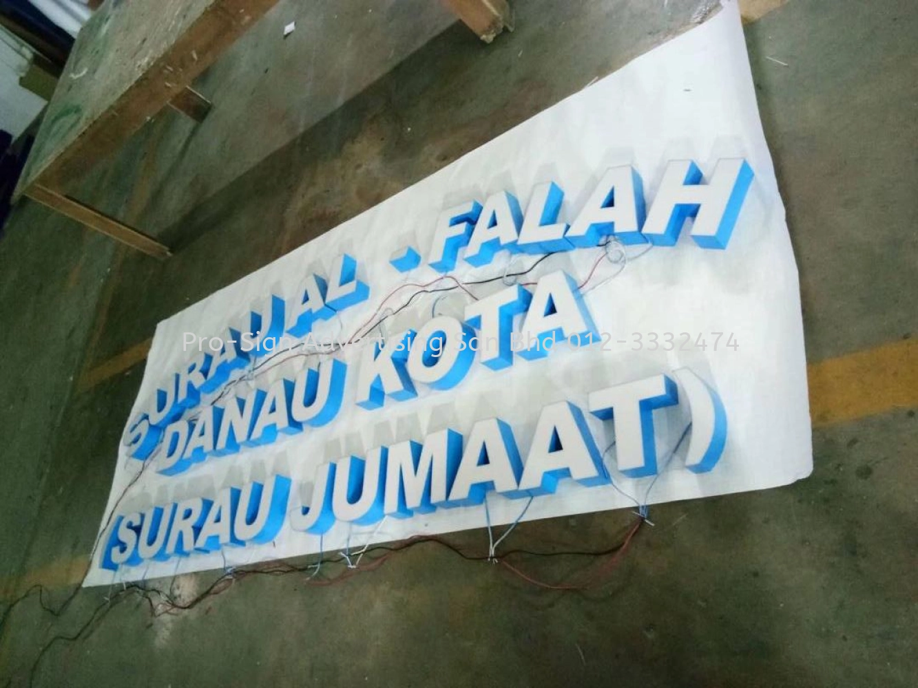 3D RIMLESS FRONT LIT LETTERING (SURAU AL-FALAH, DANAU KOTA, 2019)