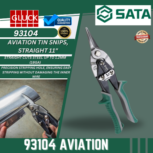 *Sata 93104A Sata Extra Long Aviation Snips, Straight Cut 11"