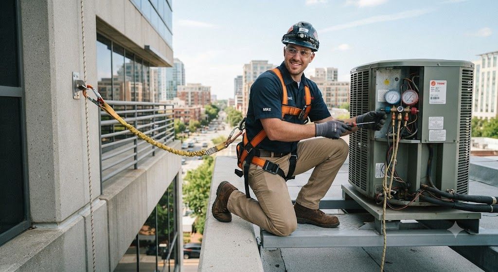 working at height safety equipment for aircond technicians