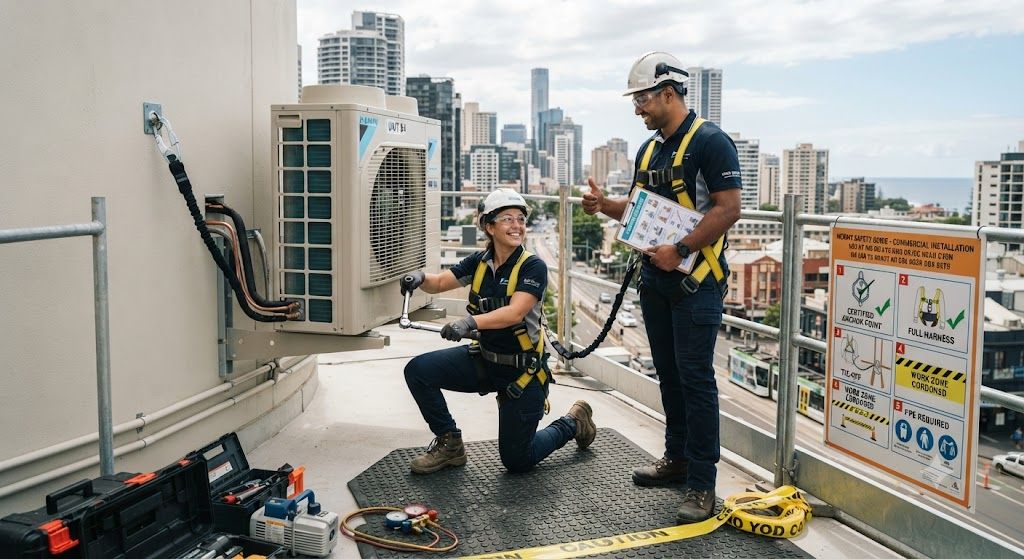 commercial air conditioning outdoor unit safety height