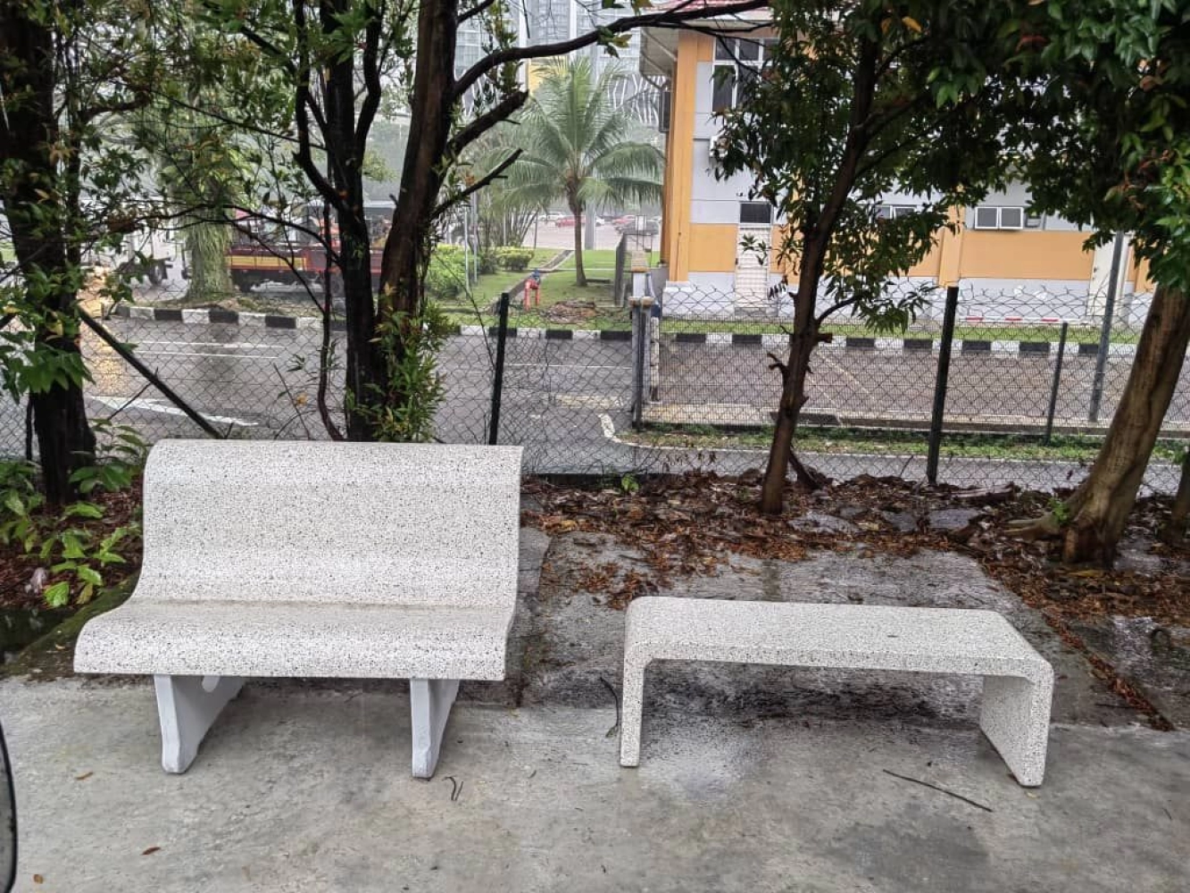 Outdoor Marble Stone Bench Chair Kerusi Batu 4ft/3ft x 16 inch 