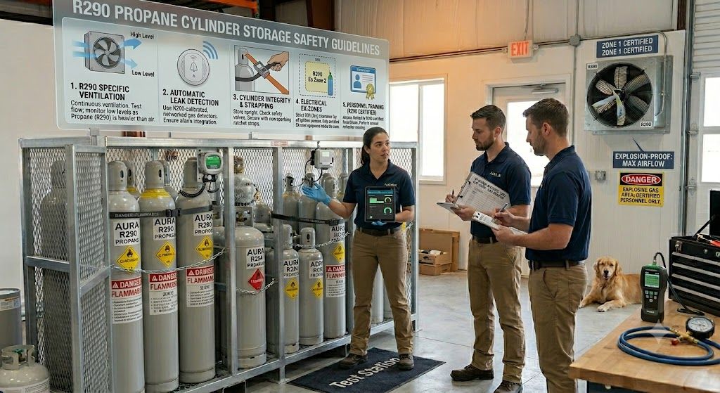R290 cylinder storage safety