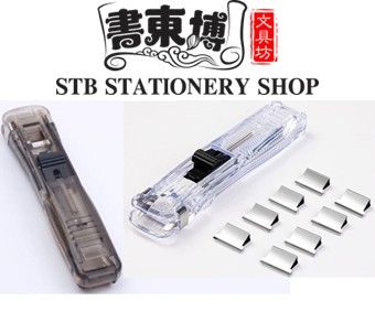 Paper Clamp Binder Clip Refill Office Stationery Transparent Pusher Clips Reusable Stapler Holder