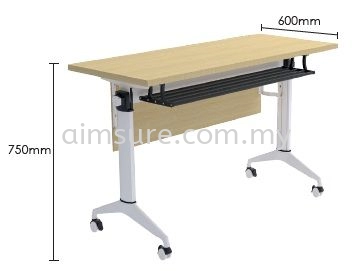 Foldable heavy duty table with tray and I leg