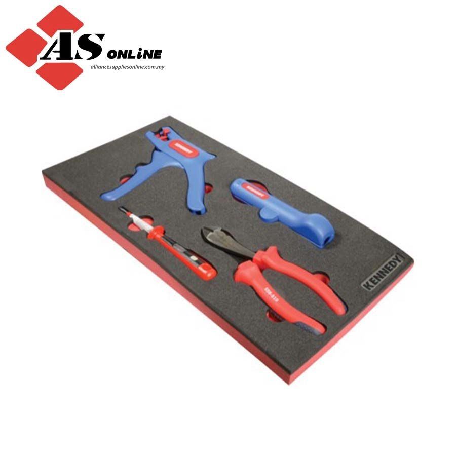 KENNEDY 4 Piece Electricians Wiring Set in 1/3 Width Foam Inlay for Tool Cabinets / Model: KEN5950300K