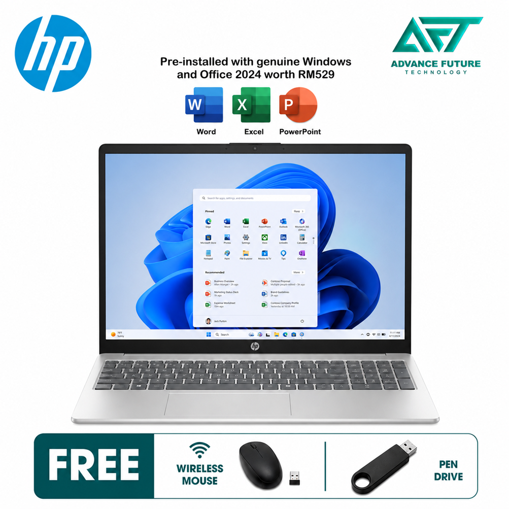 HP 15-fc0446AU 15.6'' FHD Laptop Diamond White ( AMD Ryzen 7 5825U, 12GB, 512GB SSD, ATI, W11, H&S 2024&M365 )