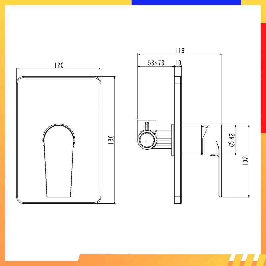 SORENTO BATHROOM SHOWER MIXER TAP SRTWT8213 Concealed Shower Mixer Tap ( L120MM x W119MM x H180MM ) 