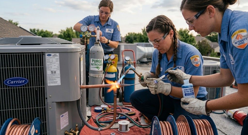 air conditioning brazing leak prevention procedure