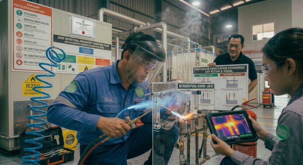 nitrogen flow during brazing HVAC
