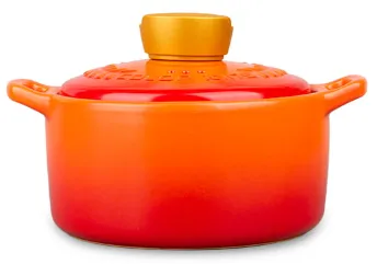 COLOR KING 3725-1600ml Ceramic Casserole Stock Pot Orange