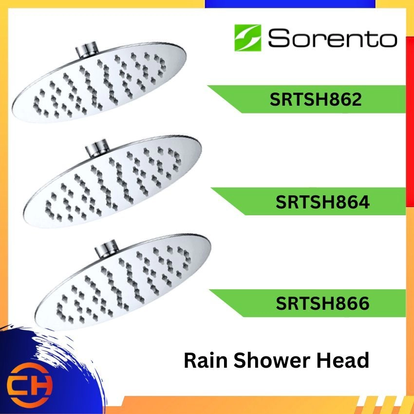 SORENTO BATHROOM SHOWER & BIDET SRTSH862 / SRTSH864 / SRTSH866  STAINLESS STEEL SUS 304 RAIN SHOWER HEAD ( Chrome )