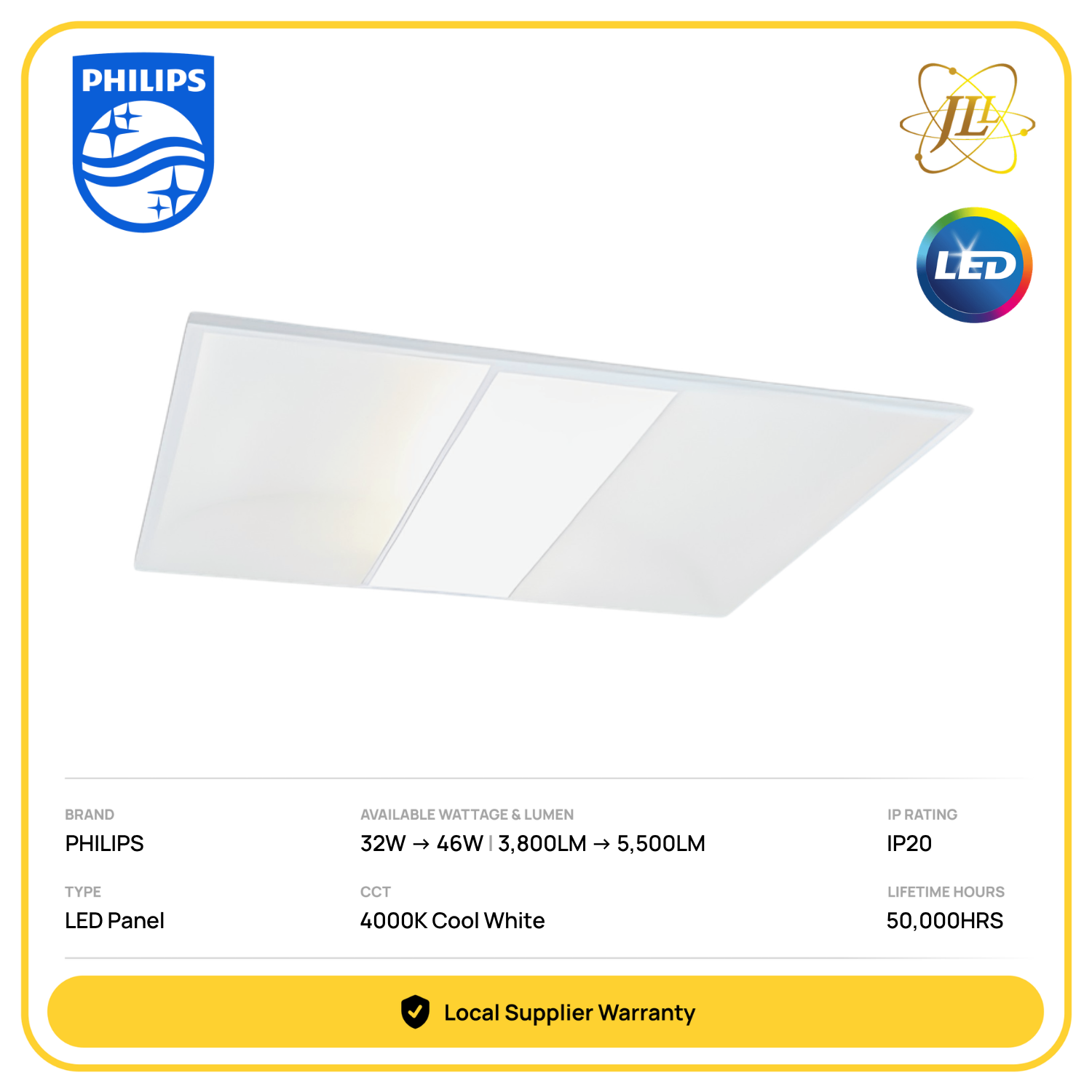 PHILIPS AURA RC430V SLIM LED PANEL 240V 4000K IP20 [32W/33W/46W] [3800LM/4000LM/5500LM] [1x4FEET/2x2FEET/2x4FEET]