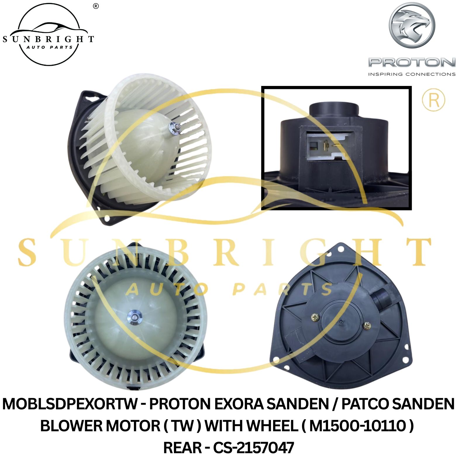 MOBLSDPEXORTW - PROTON EXORA SANDEN / PATCO SANDEN BLOWER MOTOR ( TW ) WITH WHEEL ( M1500-10110 ) REAR - CS-2157047