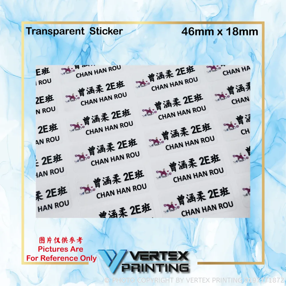 Transparent Name Sticker - Normal (46mm X 18mm) Johor Bahru (JB), Masai ...