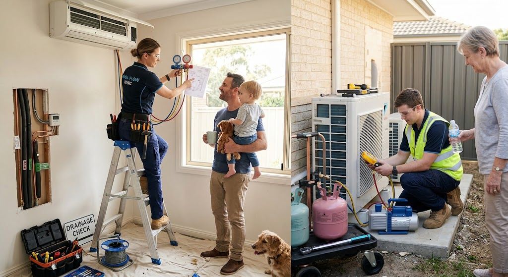 Residential air conditioning system installation
