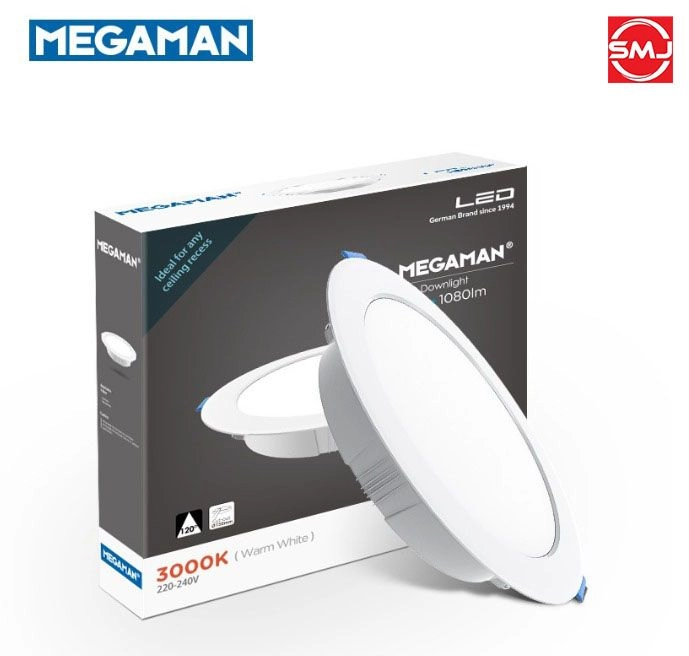 Megaman MQTL1119-Y/24W 8" 3000k Warm White LED Downlight (Round)