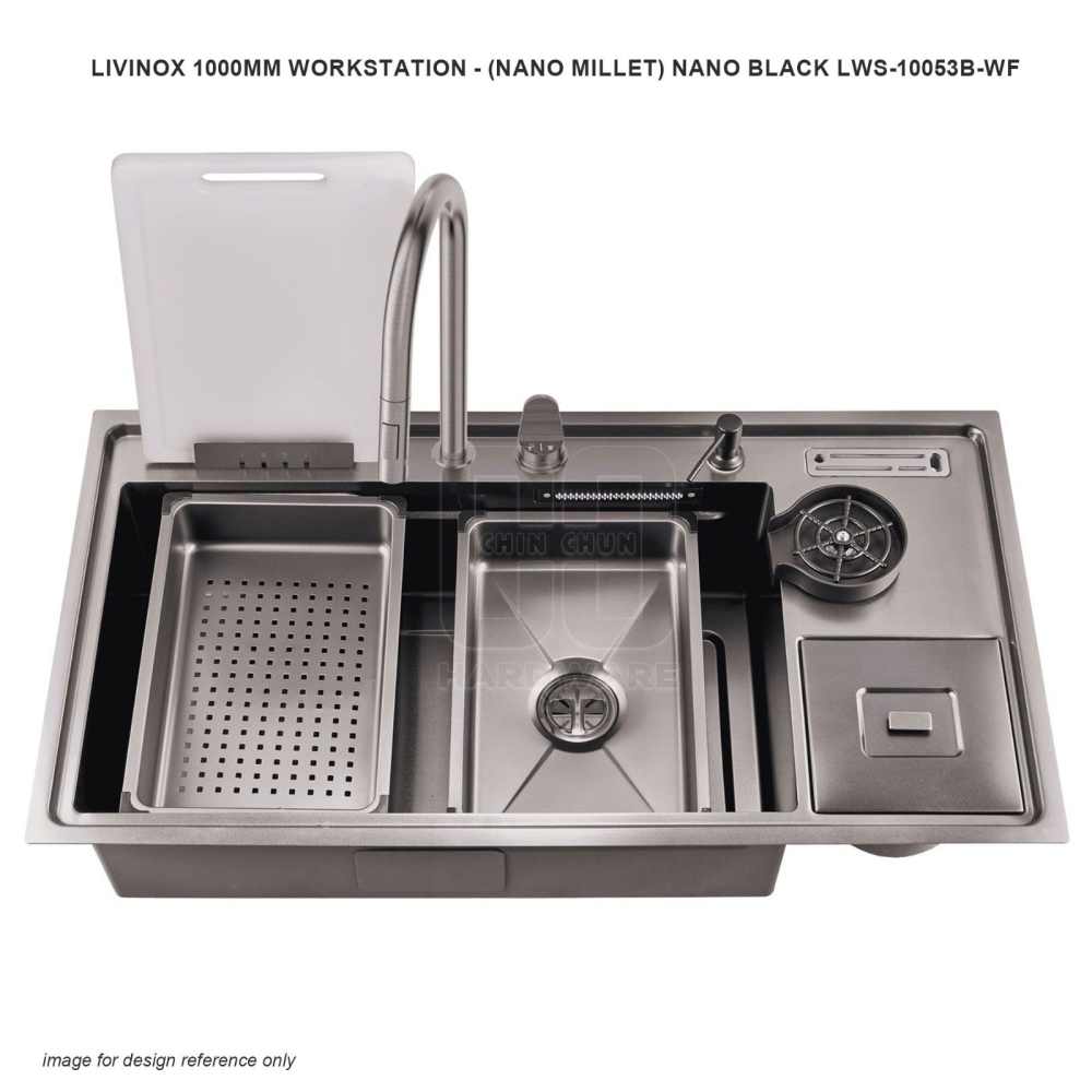 LIVINOX 1000MM WORKSTATION NANO MILLET NANO BLACK LWS-10053B-WF