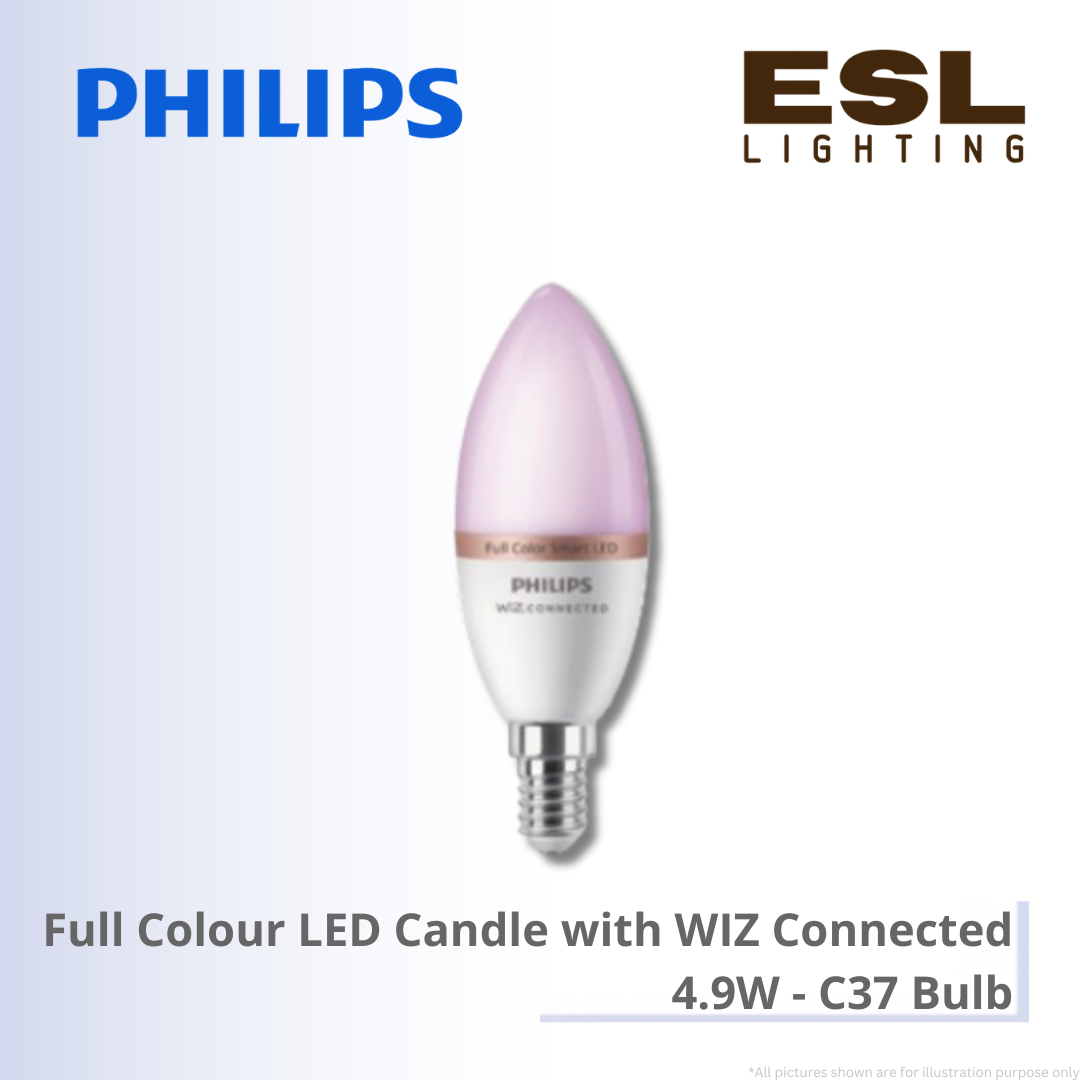 PHILIPS Full Colour LED Candle with WIZ Connected 4.9W - C37