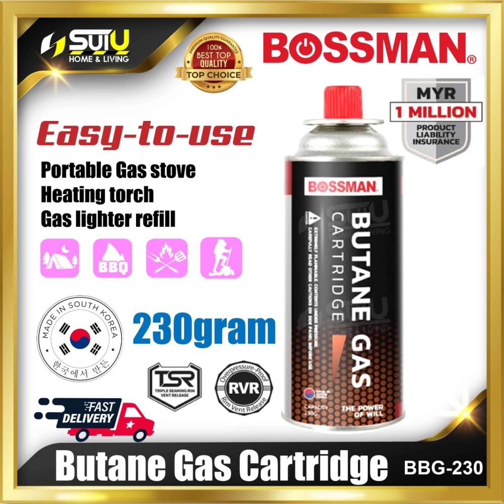 BOSSMAN BBG-230 / BBG230 230G Butane Gas Catridge (1 Can / 4 Cans)