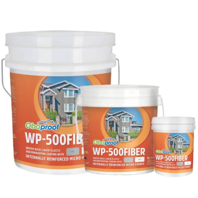 Obaproof WP 500 FIBER | Water Based Liquid Elastic Waterproofing Coating with Internally Reinforced Micro Fibers