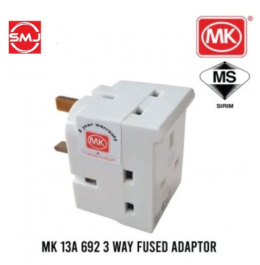 MK 692 13A 3 Way Adaptor (SIRIM Approved)