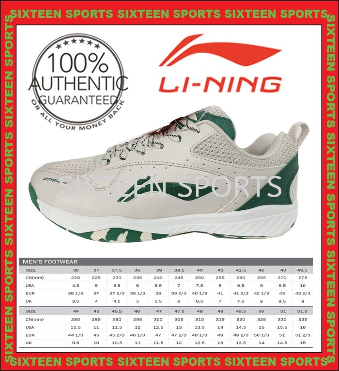 Li-Ning Ultra Power Badminton Shoes - White Sane/ Pine Green - AYTT045-13