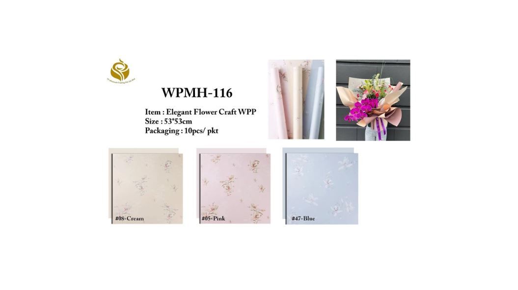 Elegant Flower Craft Wrapping Paper | Luxury Gift Wrap & Design (WPMH-116)