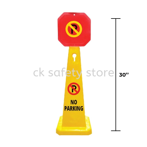 SAFETY TRIANGLE TRAFFIC CONE 30" (NO PARKING & WET FLOOR)