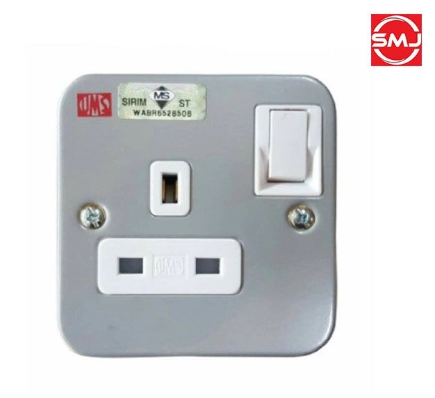  UMS 1213M 13A 1 Gang Metalclad Switched Socket Outlet (SIRIM Approved)