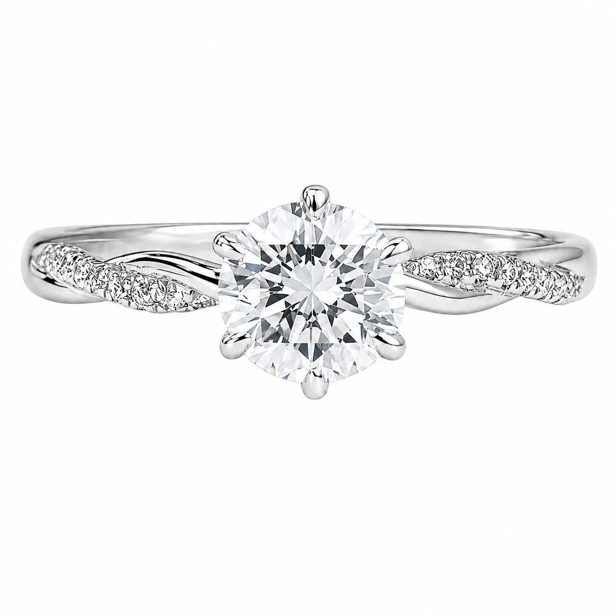 Roman & Co庐 Sylmora Vine Pav茅 Solitaire Ring